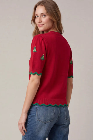Oh Christmas Tree Sweater Top 🎄 - Red