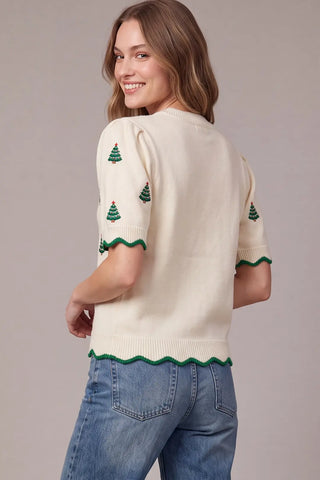 Oh Christmas Tree Sweater Top 🎄 - Cream