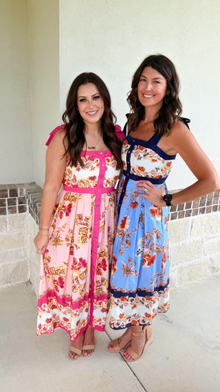Sweet Magnolia Midi Dress (Navy)