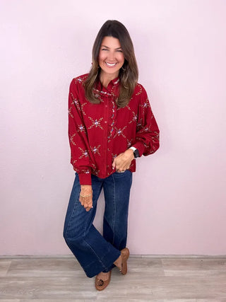 RISEN Tummy Control Wide Flare Denim