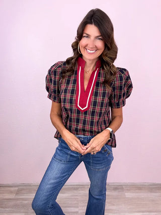 Pretty In Plaid Top