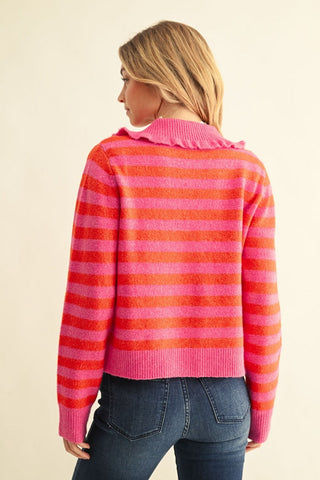The Bright Side Ruffle Collar Cardigan