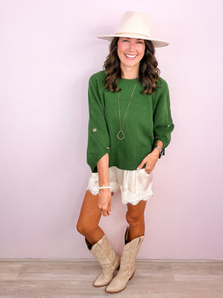 The Easy Elegance Sweater - Pine