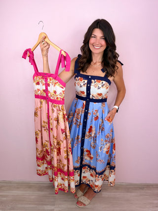 Sweet Magnolia Midi Dress (Navy)
