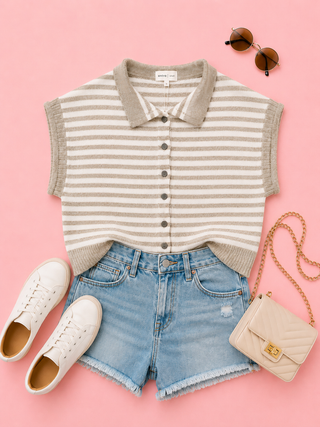 Soft Lines Sweater (Taupe)