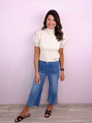 Chic Affair Sweater Top (Ecru)