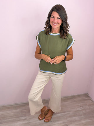 Seeking Transition Top - Olive