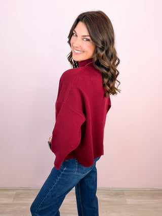 Scalloped Class Top - Merlot