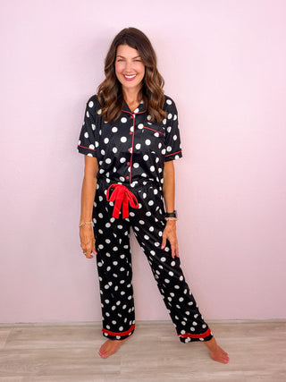 Dotty Darling Polka Dot Ruffle Pajama Set
