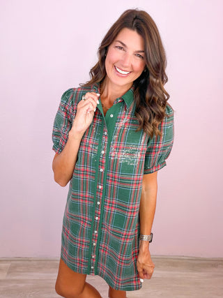 Polished Plaid Moment Dress