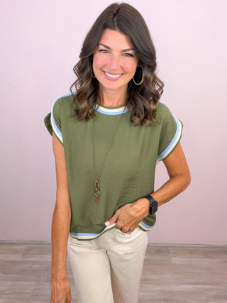 Seeking Transition Top - Olive