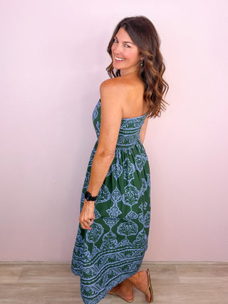 Villa Bella Midi Dress (Hunter)