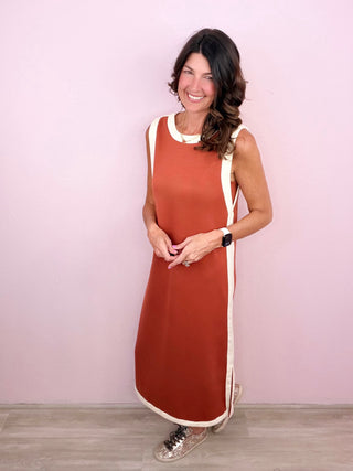 Varsity Style Midi Dress