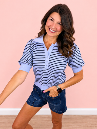 Everyday Preppy Top (Lavender)