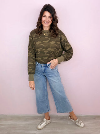 MICA Cropped Wide Leg Denim