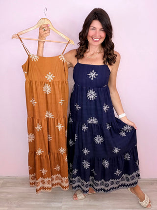 Border Print Maxi Dress