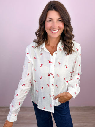 Candy Cane Club Top (Ivory)