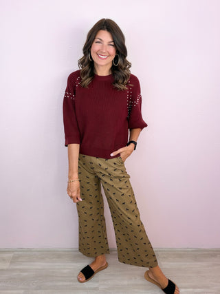 Added Edge Sweater (Burgundy)
