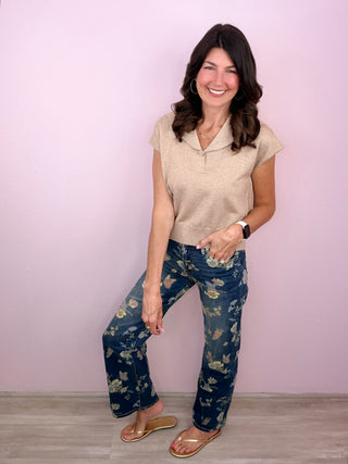 MICA Floral Crush Wide Leg Denim