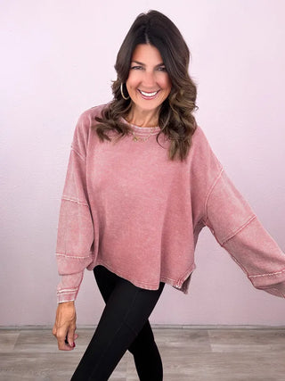 Acid Washed Solid Pullover