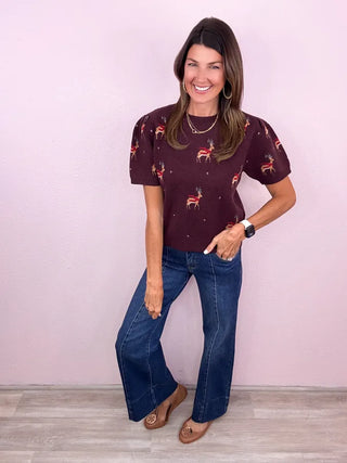 Hello, Deer Sweater Top