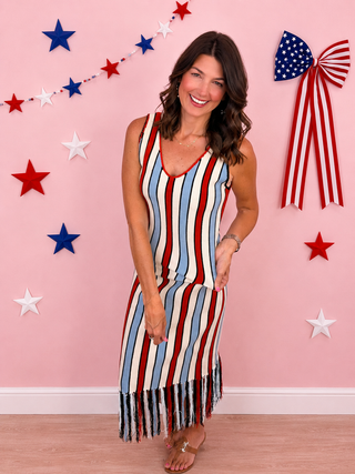 Boardwalk Fringe Midi Dress