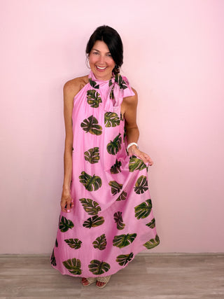 Island Breeze Halter Maxi Dress