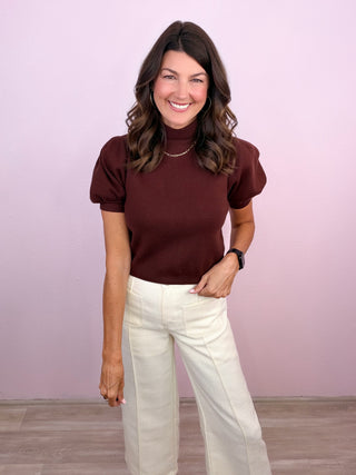 Chic Affair Sweater Top (Brown)