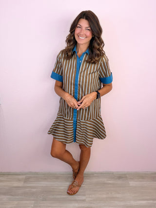 Side Note Dress (Brown)