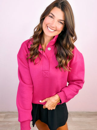 Bolder Season Ready Fleece Lined Pullover - Magenta