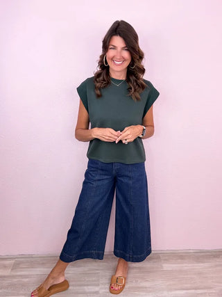 ENTRO High Waist Wide Leg Denim