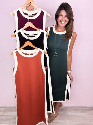 Varsity Style Midi Dress