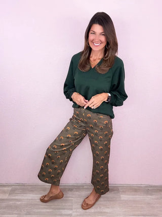 ENTRO Botanical Wide Leg Pants