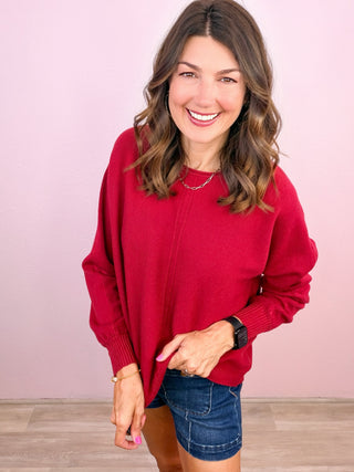 Wear On Repeat Knit Sweater (Wine)