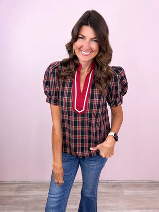 Pretty In Plaid Top