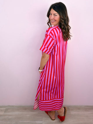 Bold Moves Midi Dress (Red)