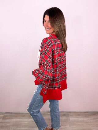 MERRY Plaid Pullover