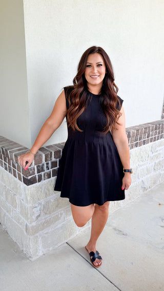 Elevated Throw On Dress (Black)