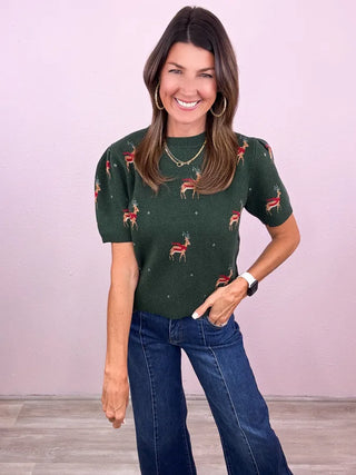 Hello, Deer Sweater Top