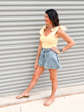 Obsessing Over It Denim Skort