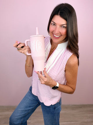 Preppy Stripe Scallop Top