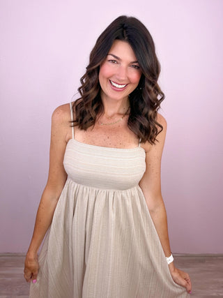 Sweet Simplicity Midi Dress (Sand)