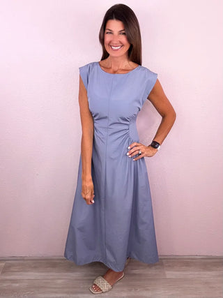 Ruched Waist Midi Dress