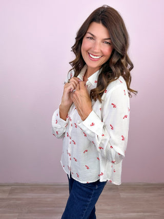 Candy Cane Club Top (Ivory)
