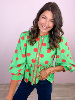 Spot On Blouse (Green)