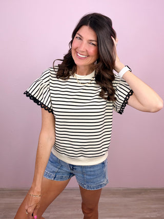Sweet Detail Stripe Top