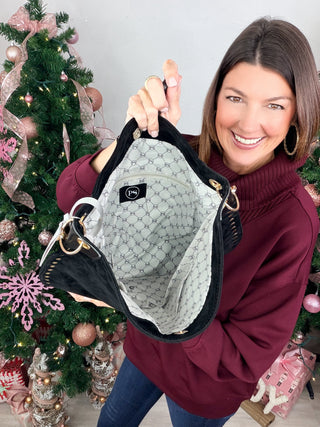 Pretty Simple | Rosalie Rivet Suede Hobo Bag