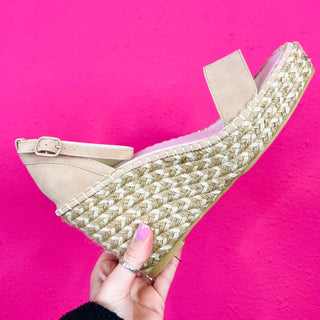 Whip Stitch Espadrille Platform Wedge Sandal