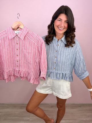 Rosé All Day Ruffle Top