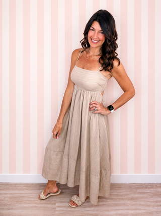 Sweet Simplicity Midi Dress (Sand)